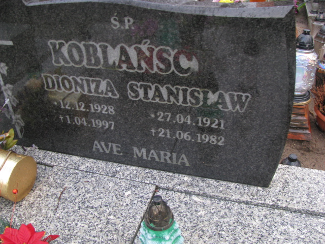 Dioniza Koblańska 1928 Żary CK 4986 - Grobonet - Wyszukiwarka osób pochowanych