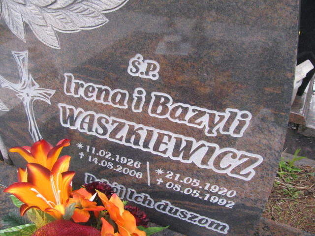 Bazyli Waszkiewicz 1921 Żary CK 4986 - Grobonet - Wyszukiwarka osób pochowanych