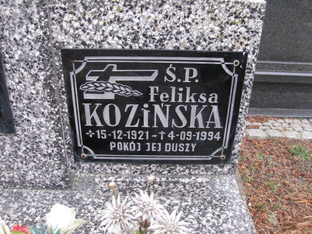Felicja Kozińska 1921 Żary CK 4986 - Grobonet - Wyszukiwarka osób pochowanych