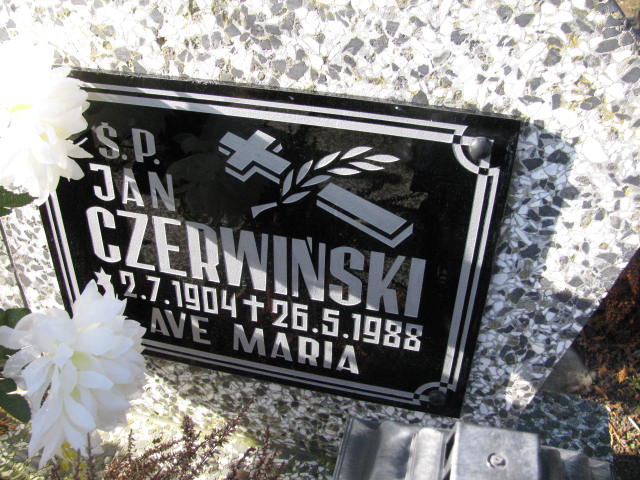 Jan Czerwiński 1904 Żary CK 4986 - Grobonet - Wyszukiwarka osób pochowanych