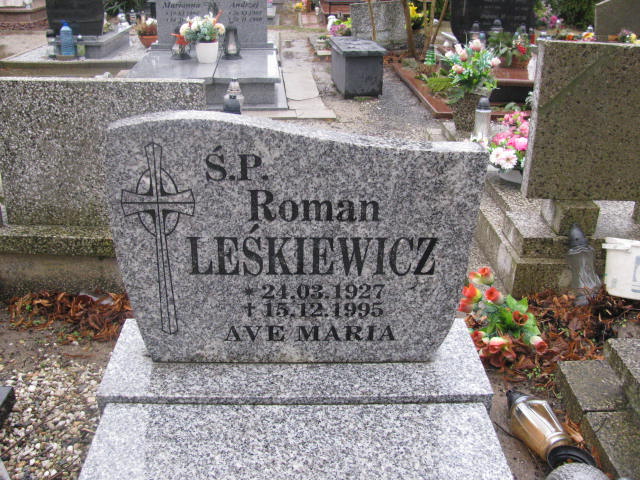 Roman Leśkiewicz 1927 Żary CK 4986 - Grobonet - Wyszukiwarka osób pochowanych