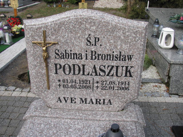 Sabina Podlaszuk 1921 Żary CK 4986 - Grobonet - Wyszukiwarka osób pochowanych