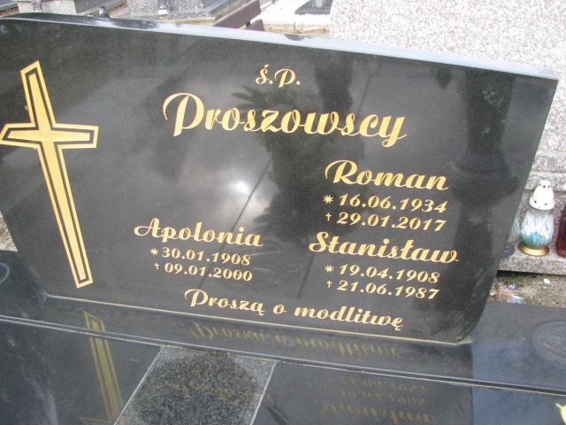 Apolonia Proszowska 1908 Żary CK 4986 - Grobonet - Wyszukiwarka osób pochowanych